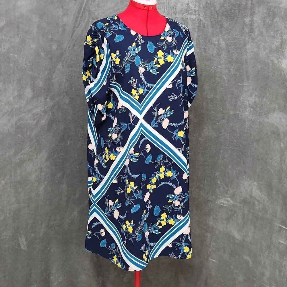 HALOGEN blue foral dress size 1 - Picture 2 of 12